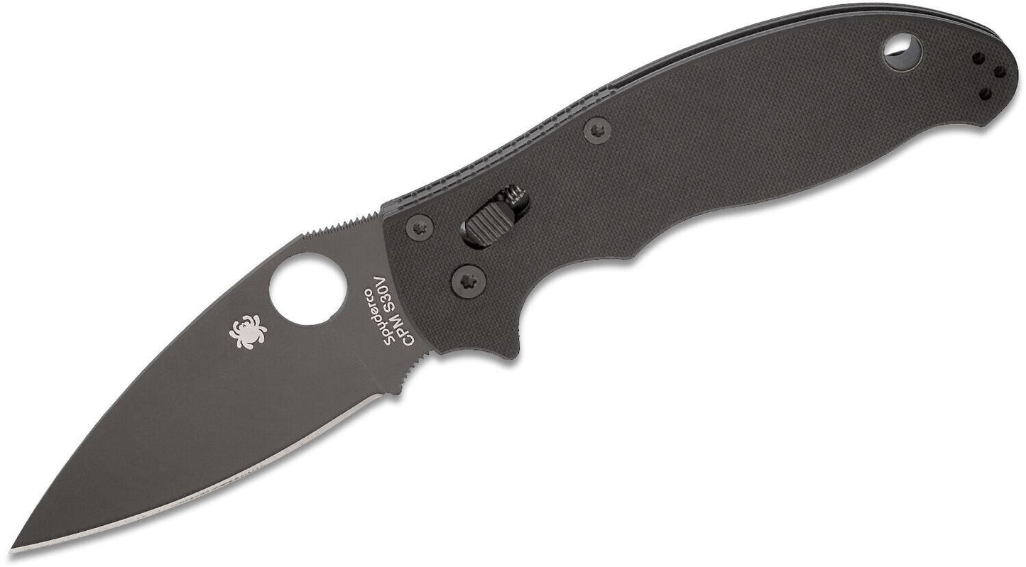 Spyderco Manix 2 Folding Knife 3-3/8" Black Plain S30V Blade, G10 Handles