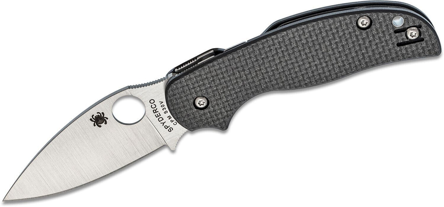 Spyderco Sage 5 Folding Knife 3.03" S30V Satin Plain Blade, Carbon Fiber/G10