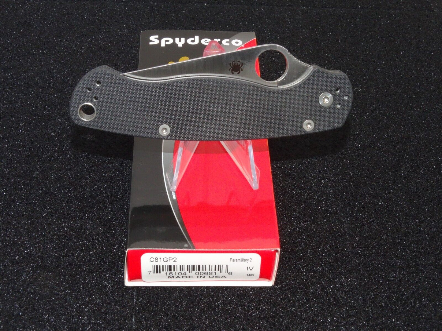 Spyderco Paramilitary 2 Knife 3.42" CPM-S45VN Satin Plain Blade, Black G10