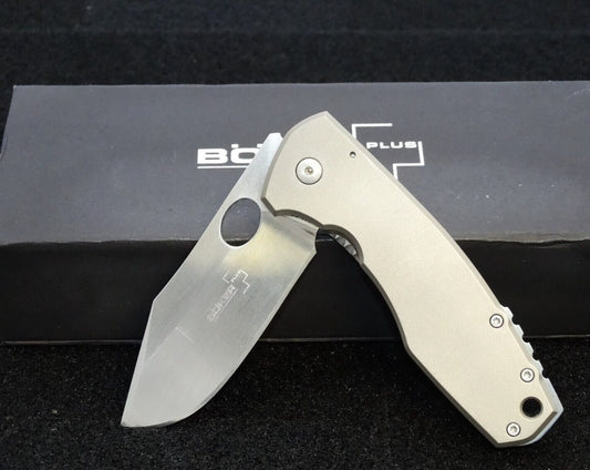 Boker Plus Vox F3 II Frame Lock Knife Titanium 3" Satin Designer Jesper Vox