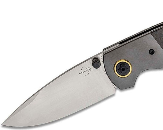 Boker Plus Gulo Pro Folding Knife 3.31" D2 Satin Blade, Carbon Fiber Handles