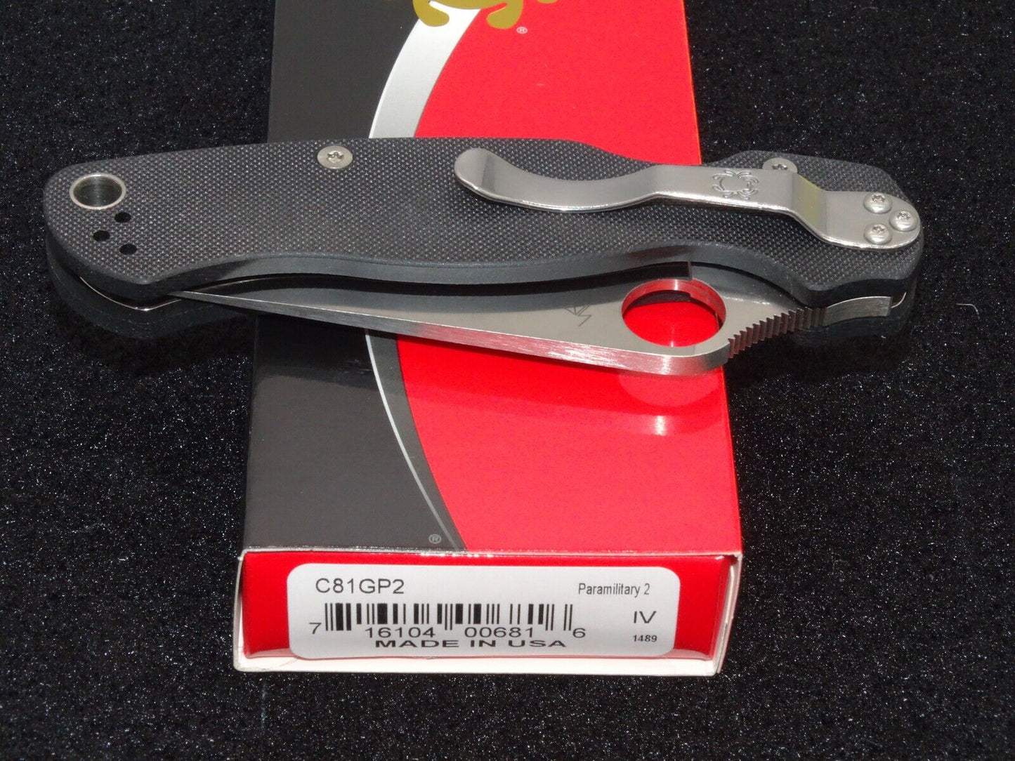 Spyderco Paramilitary 2 Knife 3.42" CPM-S45VN Satin Plain Blade, Black G10