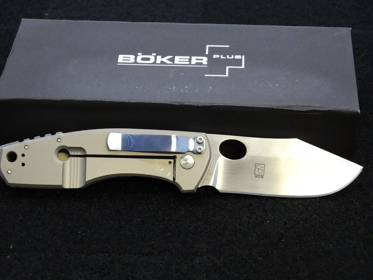 Boker Plus Vox F3 II Frame Lock Knife Titanium 3" Satin Designer Jesper Vox