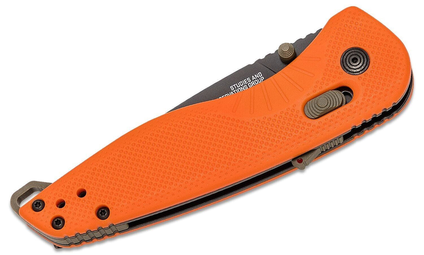 SOG Aegis AT Blaze and ORANGE Assisted Folding Knife 3.13" D2 Black Plain Blade