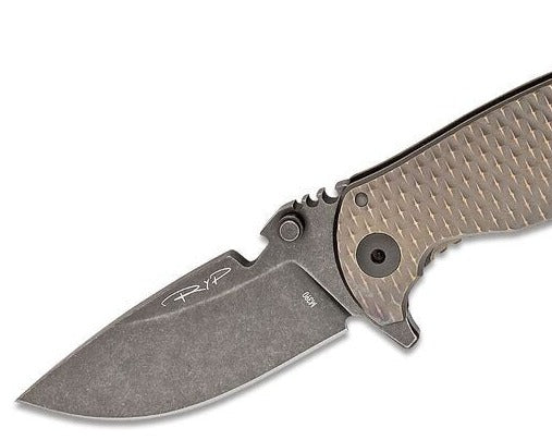 DPx Gear HEST/F 3.0 3D Ti Flipper Knife 3.15" M390 Black Stonewashed Plain Blade