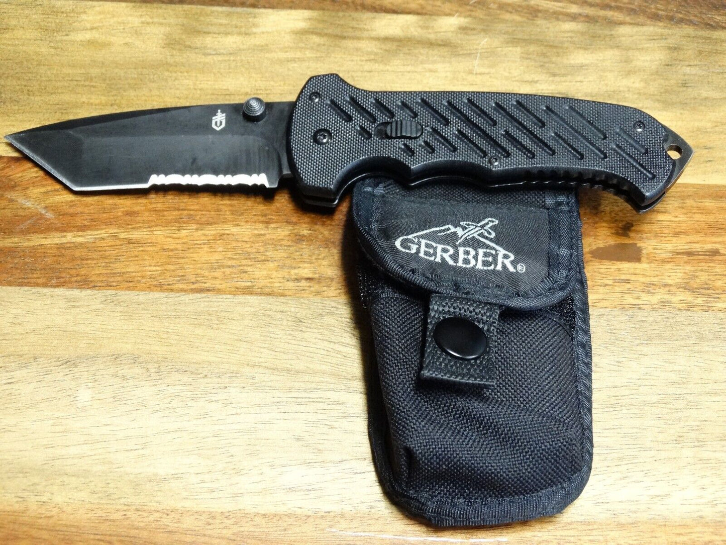 Gerber 06 FAST Assisted Folding Knife 3.8" Black Tanto Combo Blade, G10 Handles