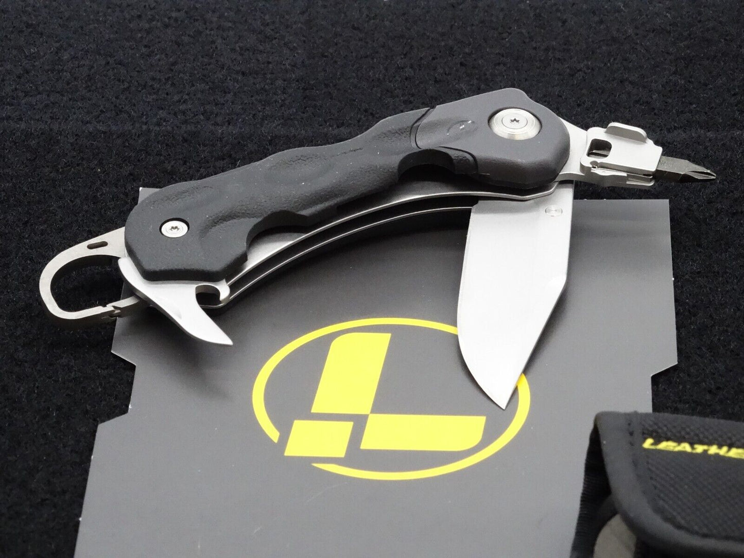 LEATHERMAN H502 Lock Back Folding Knife Multi Tool - MINT and Original Sheath