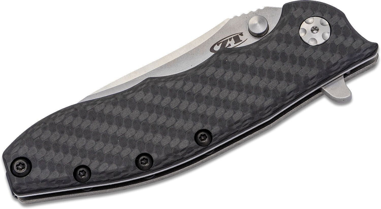 Zero Tolerance Rick Hinderer 0562CF Flipper 3.5" CPM-20CV Satin/Stonewash