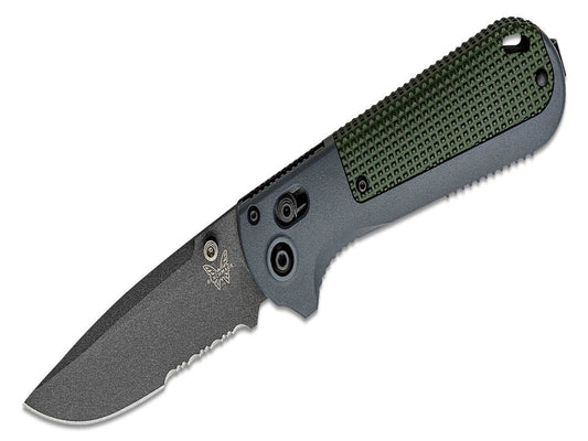 Benchmade 430SBK Redoubt 3.55" Gray/Green Grivory Folding Knife w/ Nylon Sheath