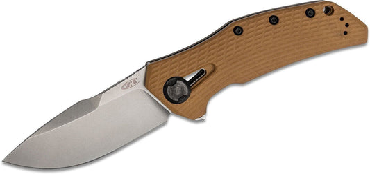Zero Tolerance 0308 Flipper Knife 3.75"CPM-20CV Stonewashed Blade Coyote Tan G10