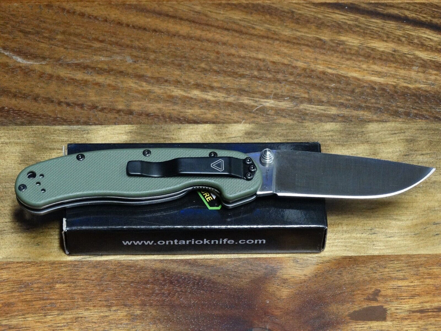 Ontario RAT Model 2 Folding 3.0" Satin Plain Blade, Olive Drab Nylon Handles