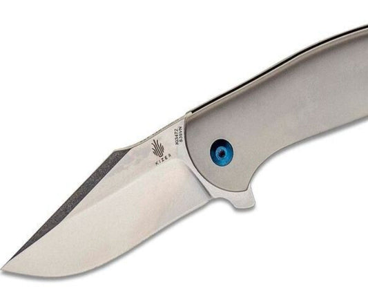 Kizer Ki3472 Ray Laconico Ursa Minor Flipper 3.125" S35VN Satin Blade, Ti Handle