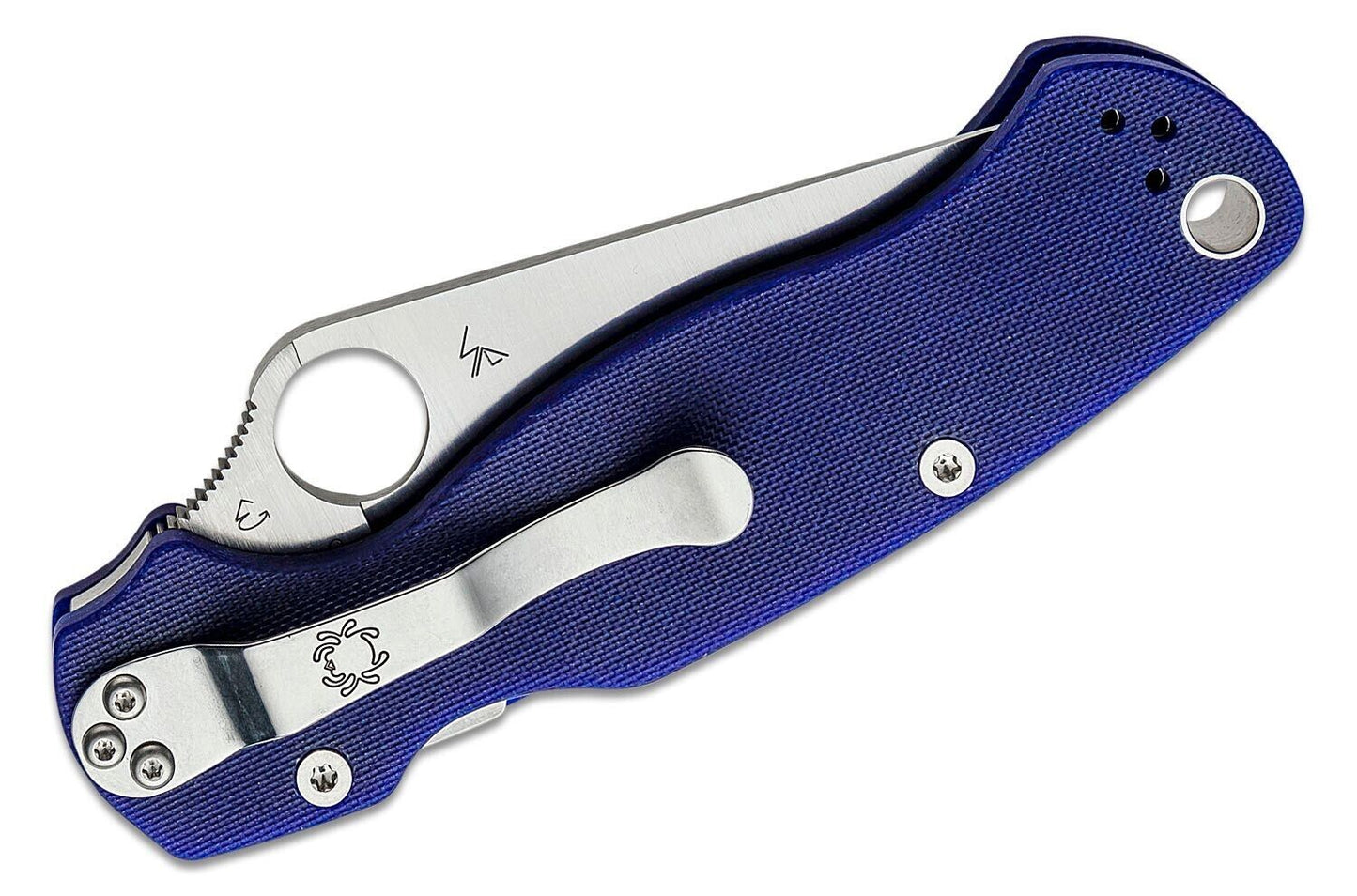 Spyderco Paramilitary 2 Knife 3-7/16" CPM-S110V Satin Blade, Blue Handles