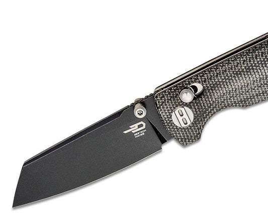 Bestech Knives Slasher Knife Axis Lock Black Micarta Folding Black D2 Steel 43C2