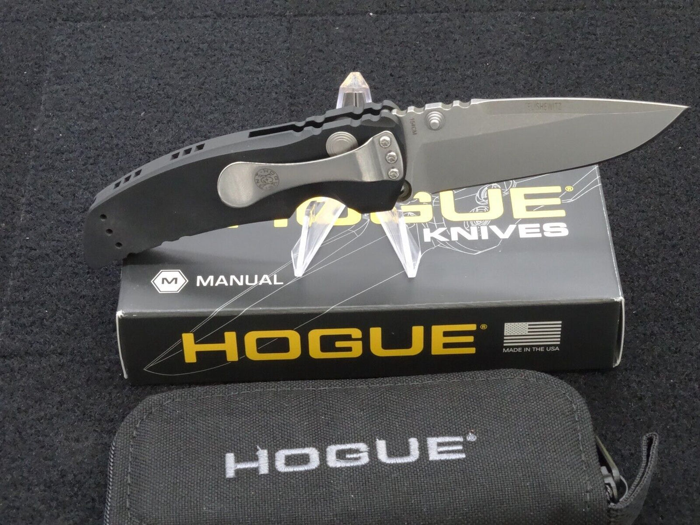 Hogue EX-01 Manual Folder 3.5" Drop Point Blade Knife - Matte Black