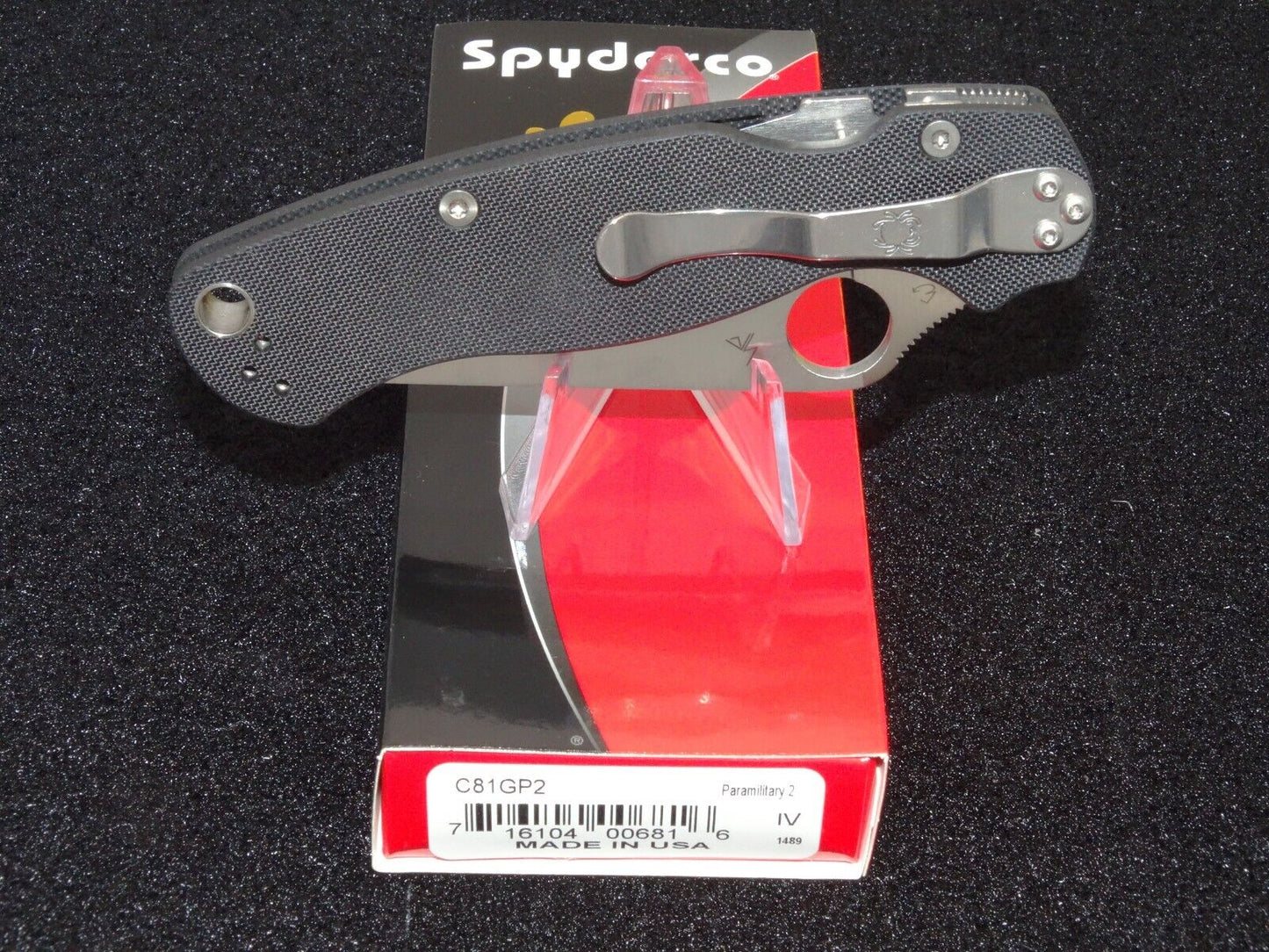 Spyderco Paramilitary 2 Knife 3.42" CPM-S45VN Satin Plain Blade, Black G10