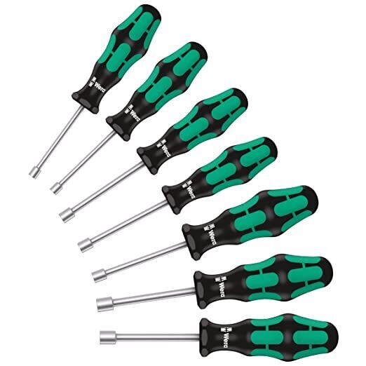 Wera 395 Hollowed /7 SAE 3/16" - 1/2" Nutdriver SET