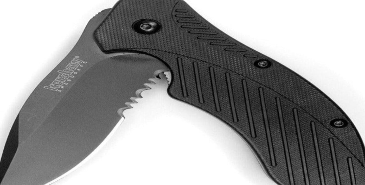 Kershaw 1605CKTST Clash Assisted Flipper Knife 3" Black Combo Blade