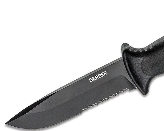 Gerber Prodigy Combat Knife Fixed 4.75" Black Combo Blade, MOLLE Sheath