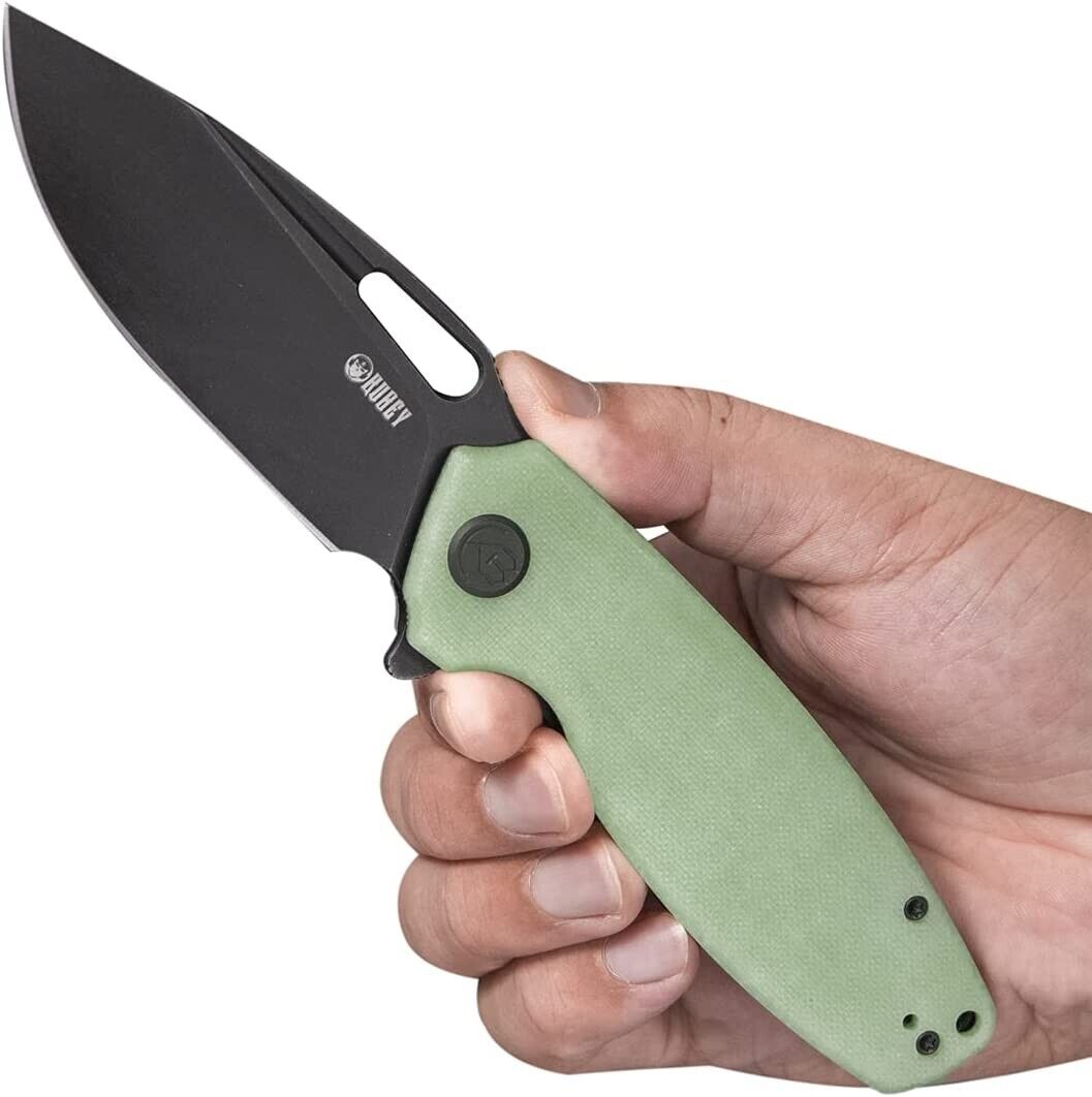 KUBEY Tityus KU322E Folding Pocket Knife with 3.39" Drop Point Blade G10 Handle