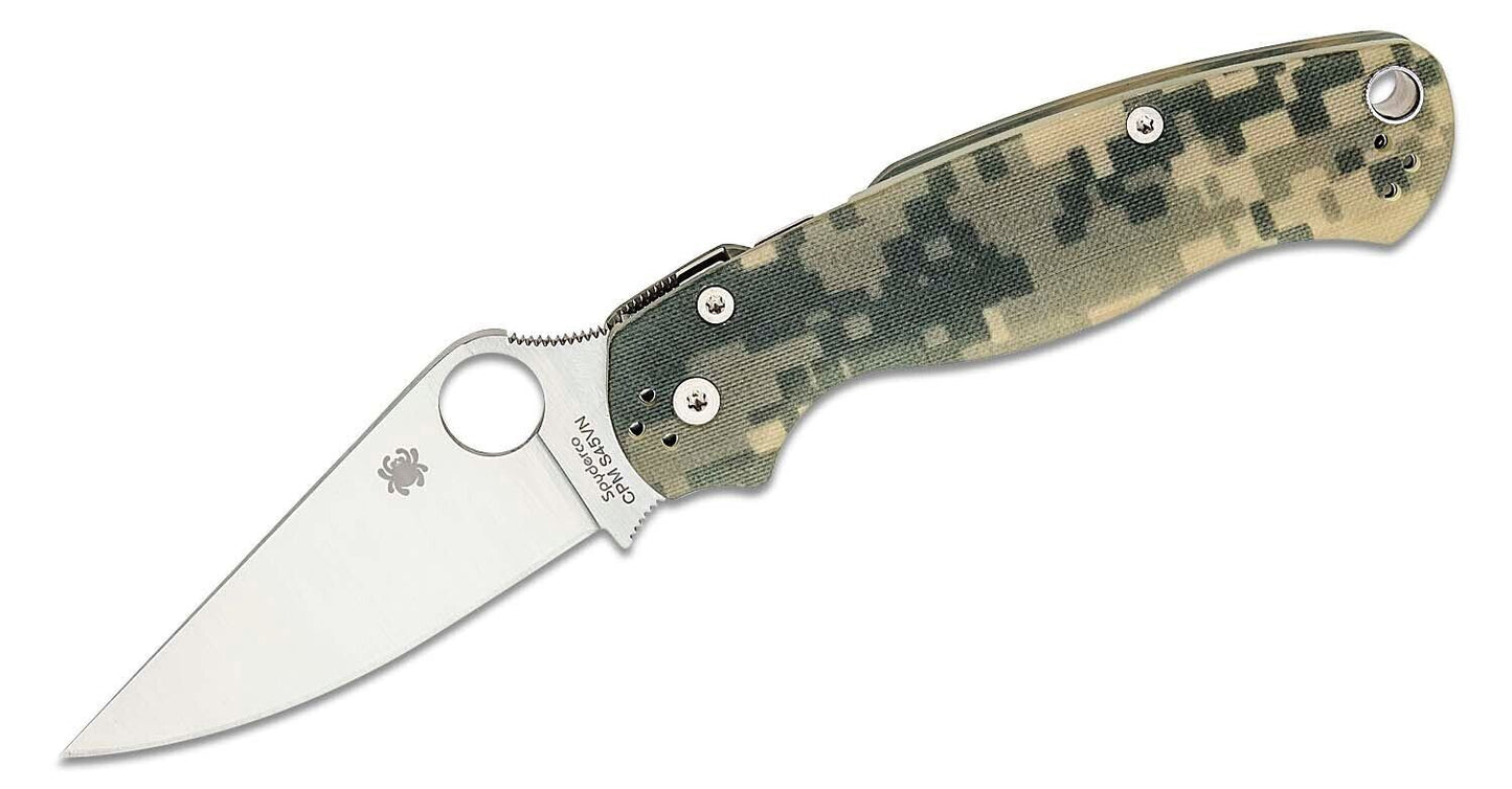 Spyderco Paramilitary 2 Folding Knife 3-7/16" CPM-S45VN Satin Blade, Digi Camo