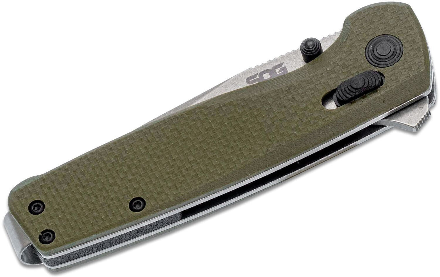 NEW SOG Terminus XR Flipper Knife 2.95" Stonewashed D2 Clip Point Blade OD Green