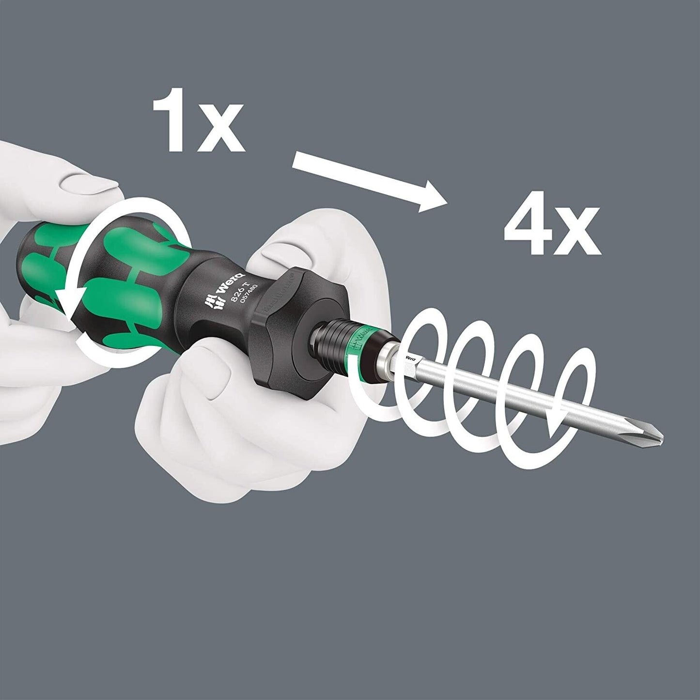 Wera Bit-Holding TURBO Screwdriver Handle w/Rapidaptor Quick-Release