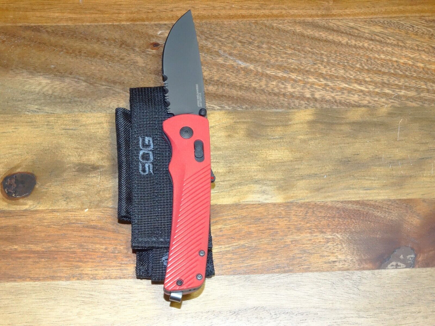 SOG Flash AT XR LOCK MK3 RED 3.45" Assisted Open Pocket Knife Cryo D2 Treated