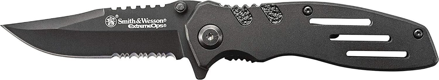 Smith & Wesson SWA24S Extreme Ops Clip Point Liner Lock Folding Pocket Knife