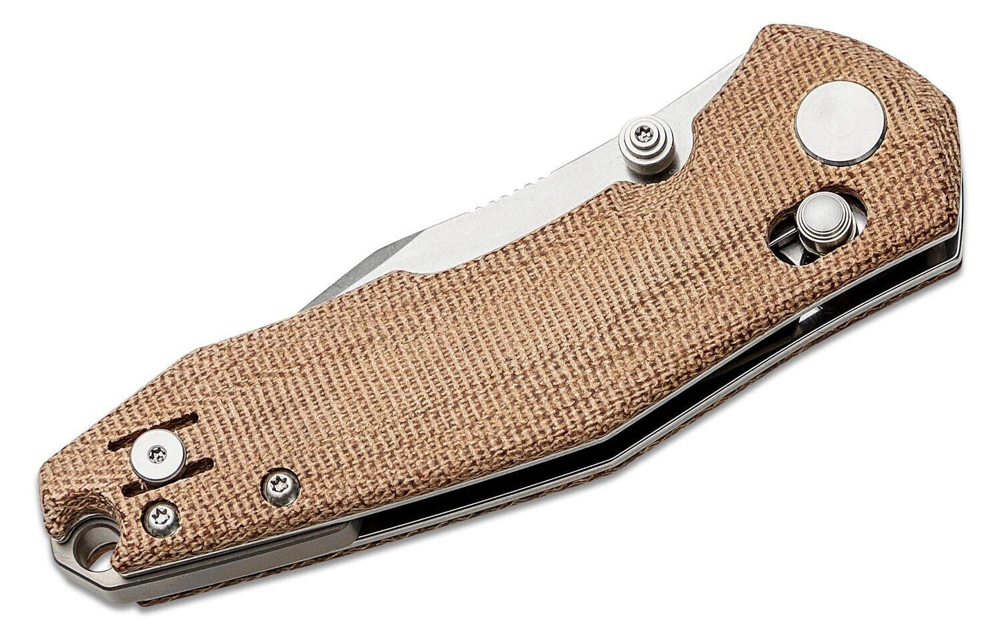 GiantMouse Nazca Natural Canvas Micarta, M390, Voxnaes &Anso Design Pocket Knife