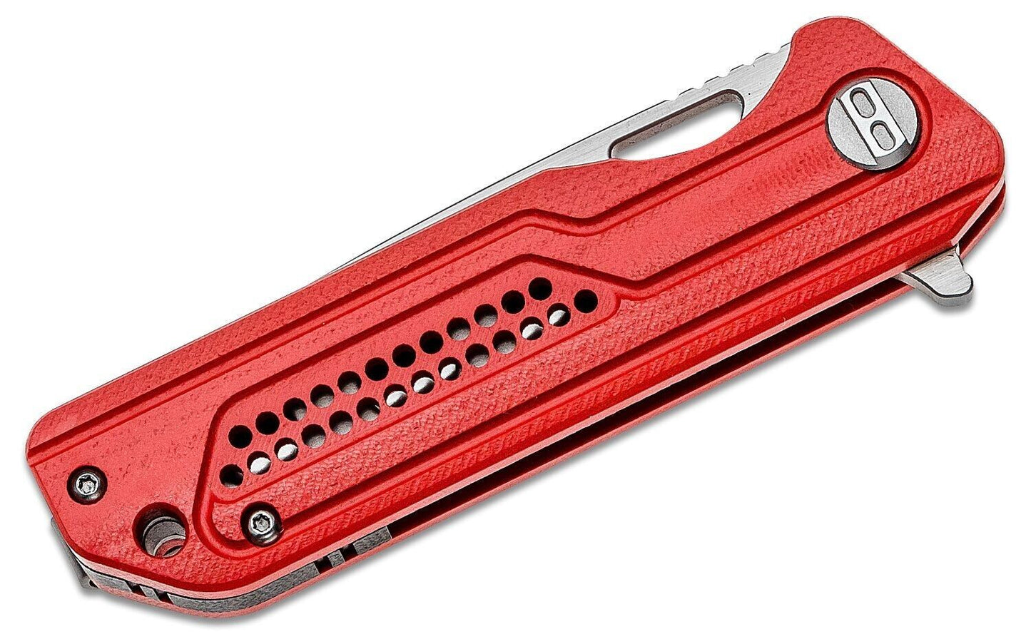 Bestech Knives Circuit Flipper RED Knife 3.23" K110 (D2) Satin Drop Point Blade