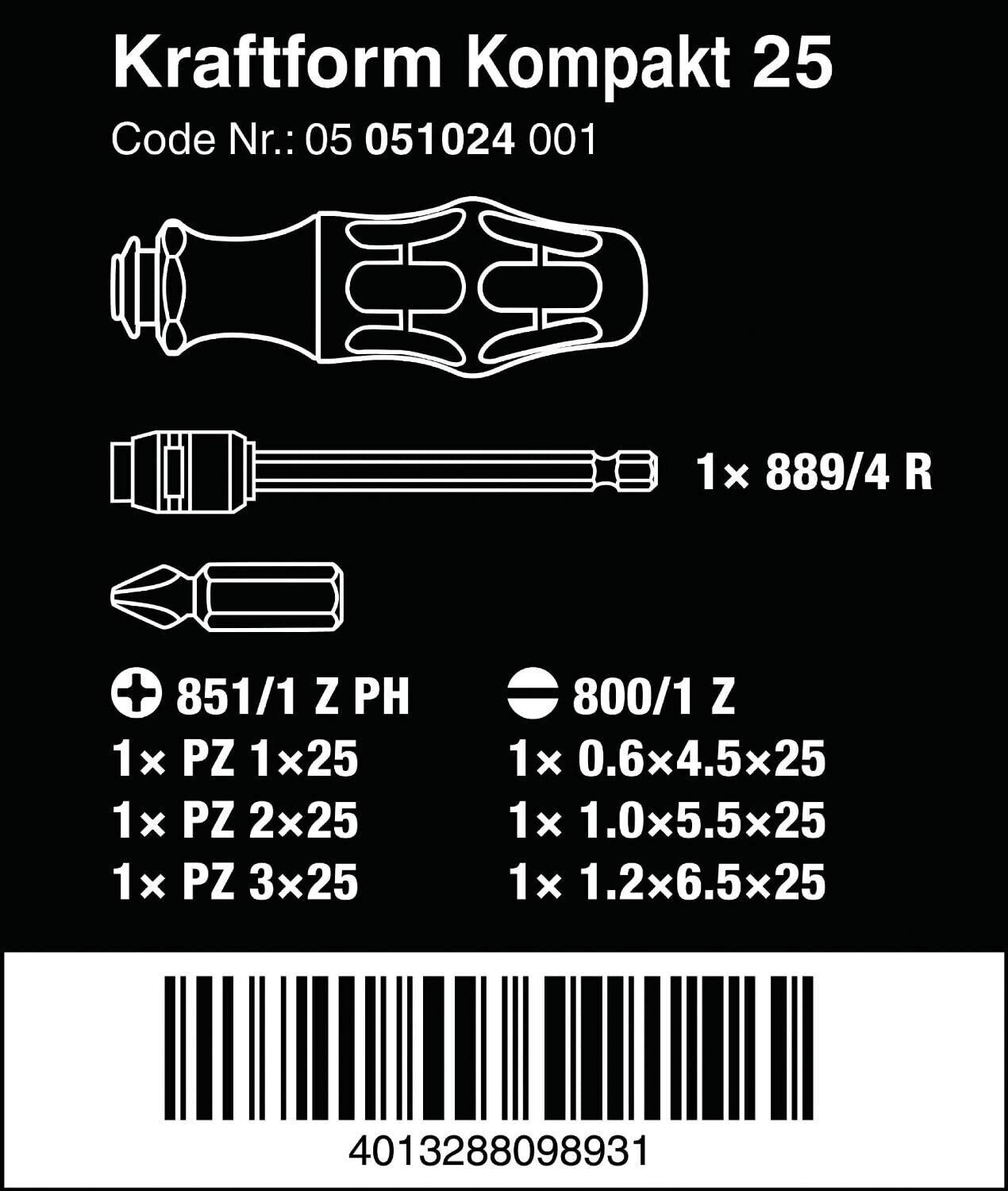 Wera Kraftform Kompakt (25) Pouch Set