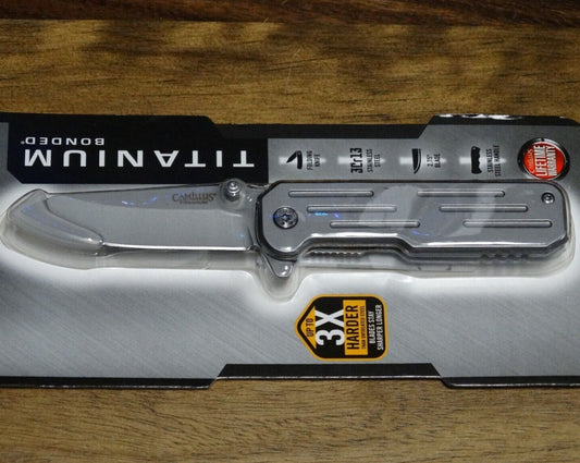 Camillus Flipper Knife 2.75" Titanium Bonded 420 Drop Point Blade, Stainless