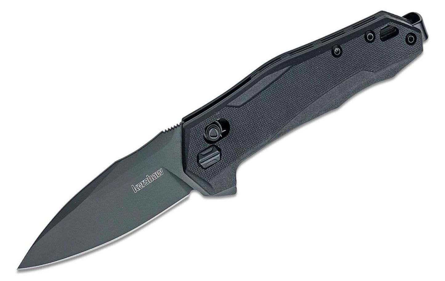 Kershaw 2041 Monitor DuraLock KVT Flipper Knife 3" D2 Black Oxide Spear Point Bl