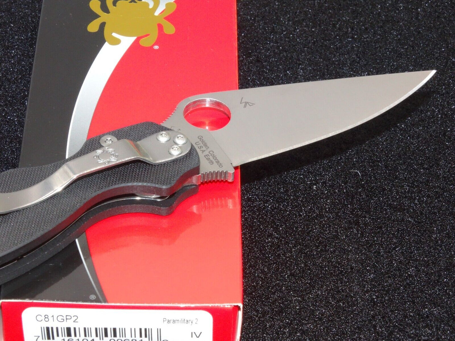 Spyderco Paramilitary 2 Knife 3.42" CPM-S45VN Satin Plain Blade, Black G10