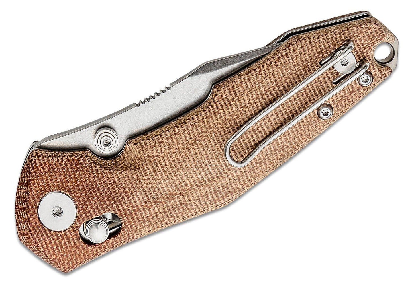 GiantMouse Nazca Natural Canvas Micarta, M390, Voxnaes &Anso Design Pocket Knife