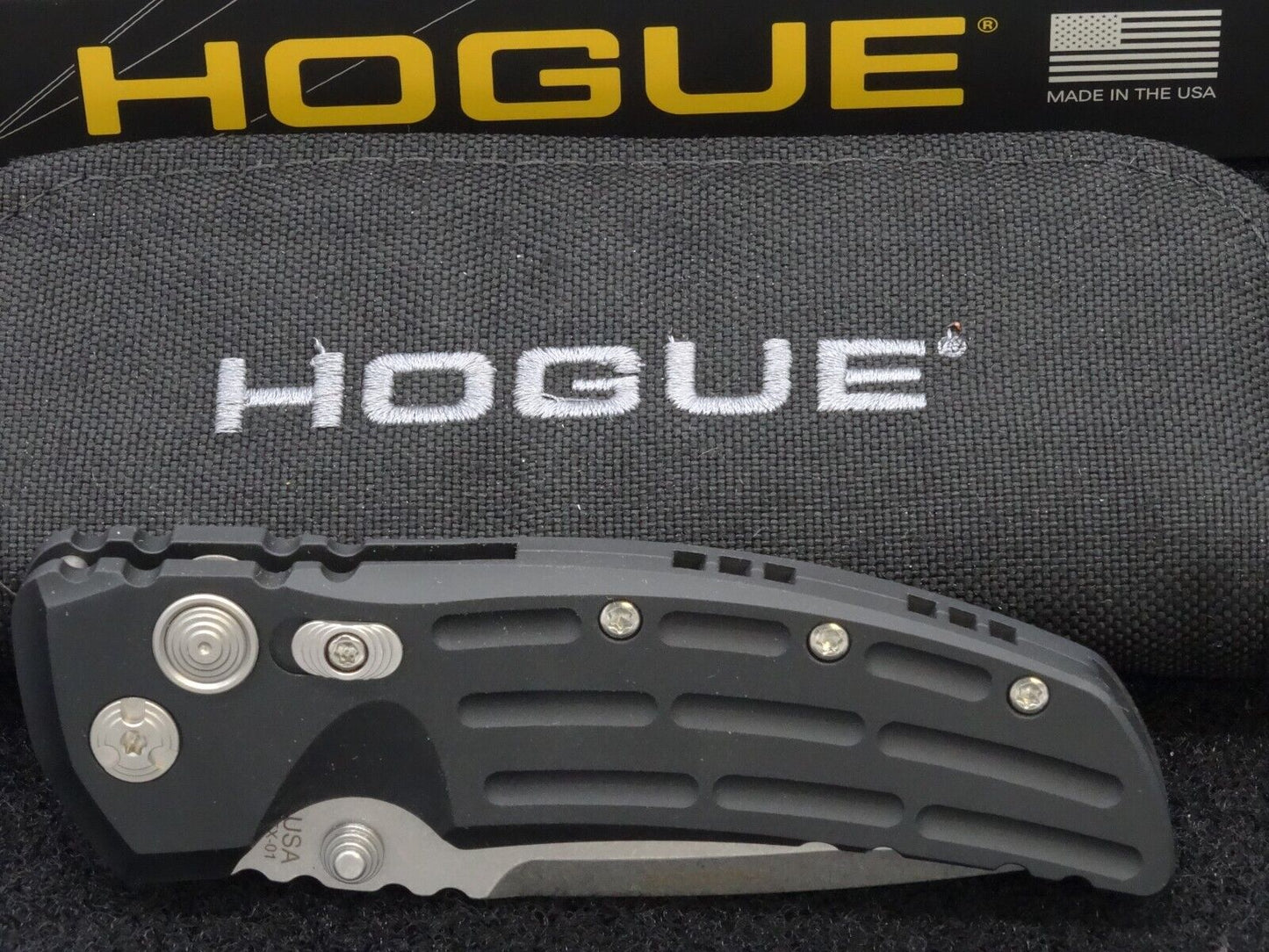 Hogue EX-01 Manual Folder 3.5" Drop Point Blade Knife - Matte Black