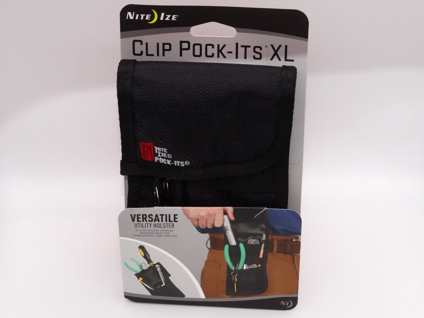 NEW Nite Ize Clip Pock-Its XL Utility Holster Holds Flashlight Multi-Tool Sheath