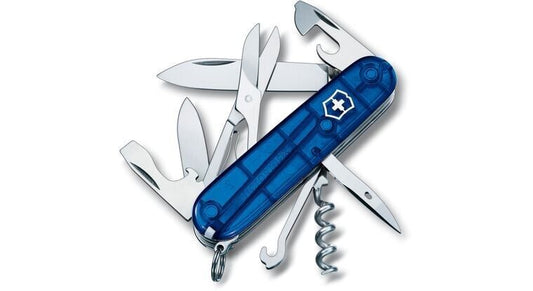 Victorinox Climber Medium Pocket Knife - Blue Transparent (1.3703.T2)