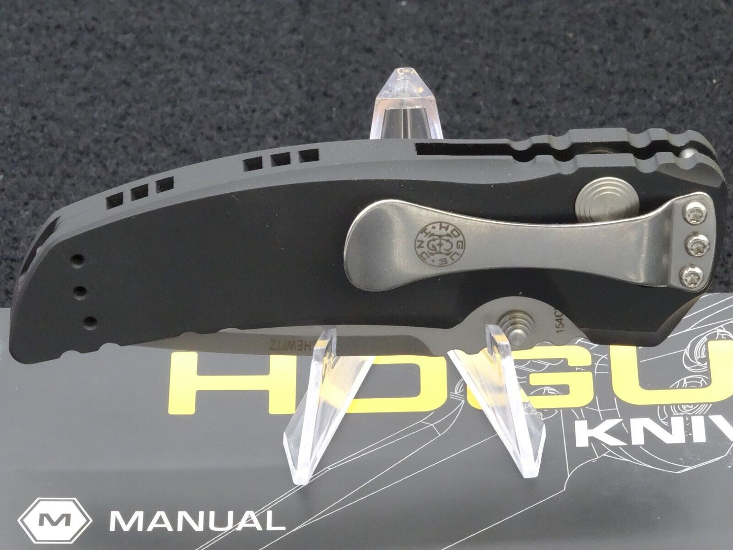 Hogue EX-01 Manual Folder 3.5" Drop Point Blade Knife - Matte Black