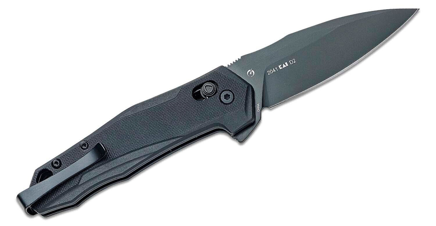 Kershaw 2041 Monitor DuraLock KVT Flipper Knife 3" D2 Black Oxide Spear Point Bl