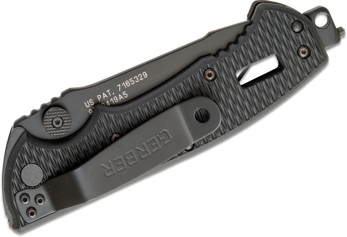 NEW Gerber Black HINDERER CLS Folding Rescue Seat Belt Cutter Oxygen Wrench