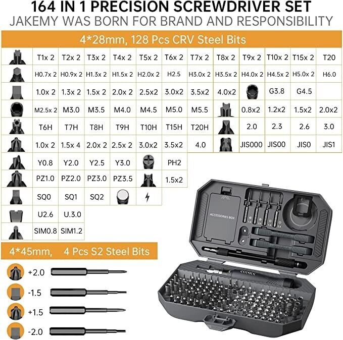 Precision Screwdriver Set, Laptop Tool Kit, 164 in 1 Professional Computer Repai