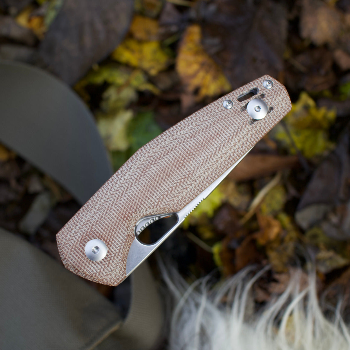 GiantMouse ACE Nimbus V2 Folding Knife 3" Elmax Satin Blade, Natural Micarta