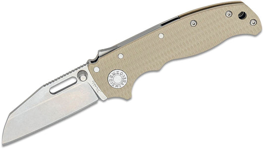Andrew Demko NEW AD20.5 Shark Foot Shark Lock Knife TAN G10 Handle CPM-S35VN