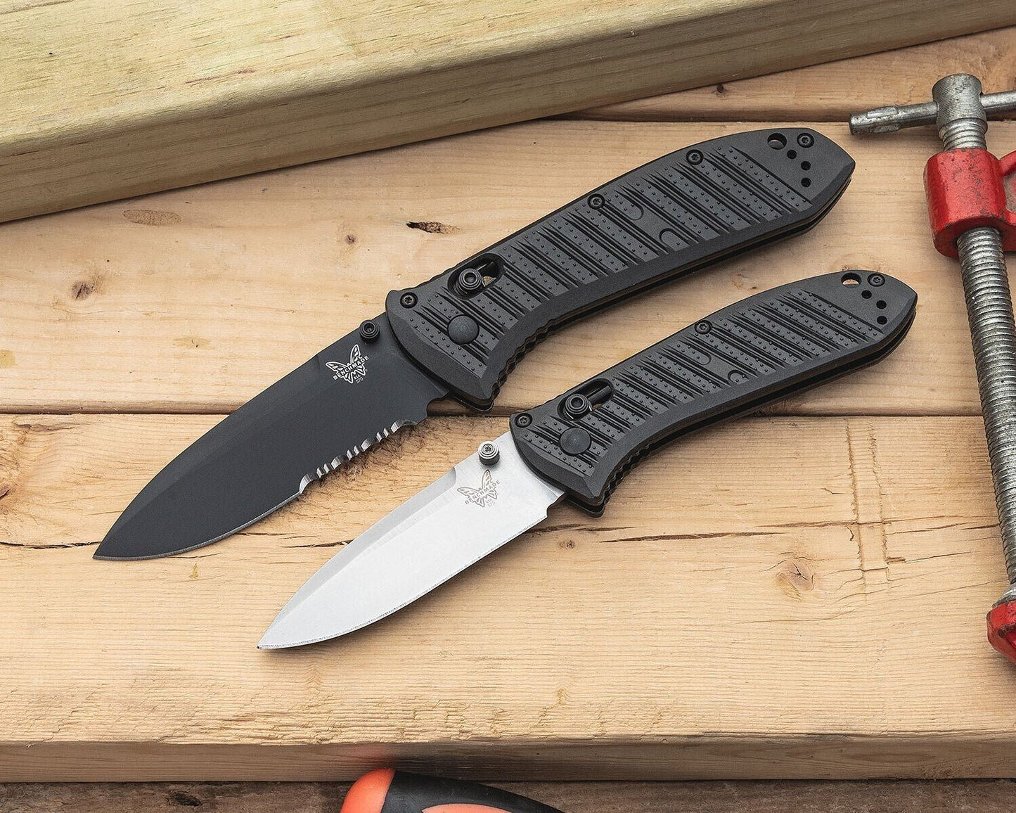 Benchmade Presidio II Folding Knife 3.72" S30V Black Cerakote Combo Blade