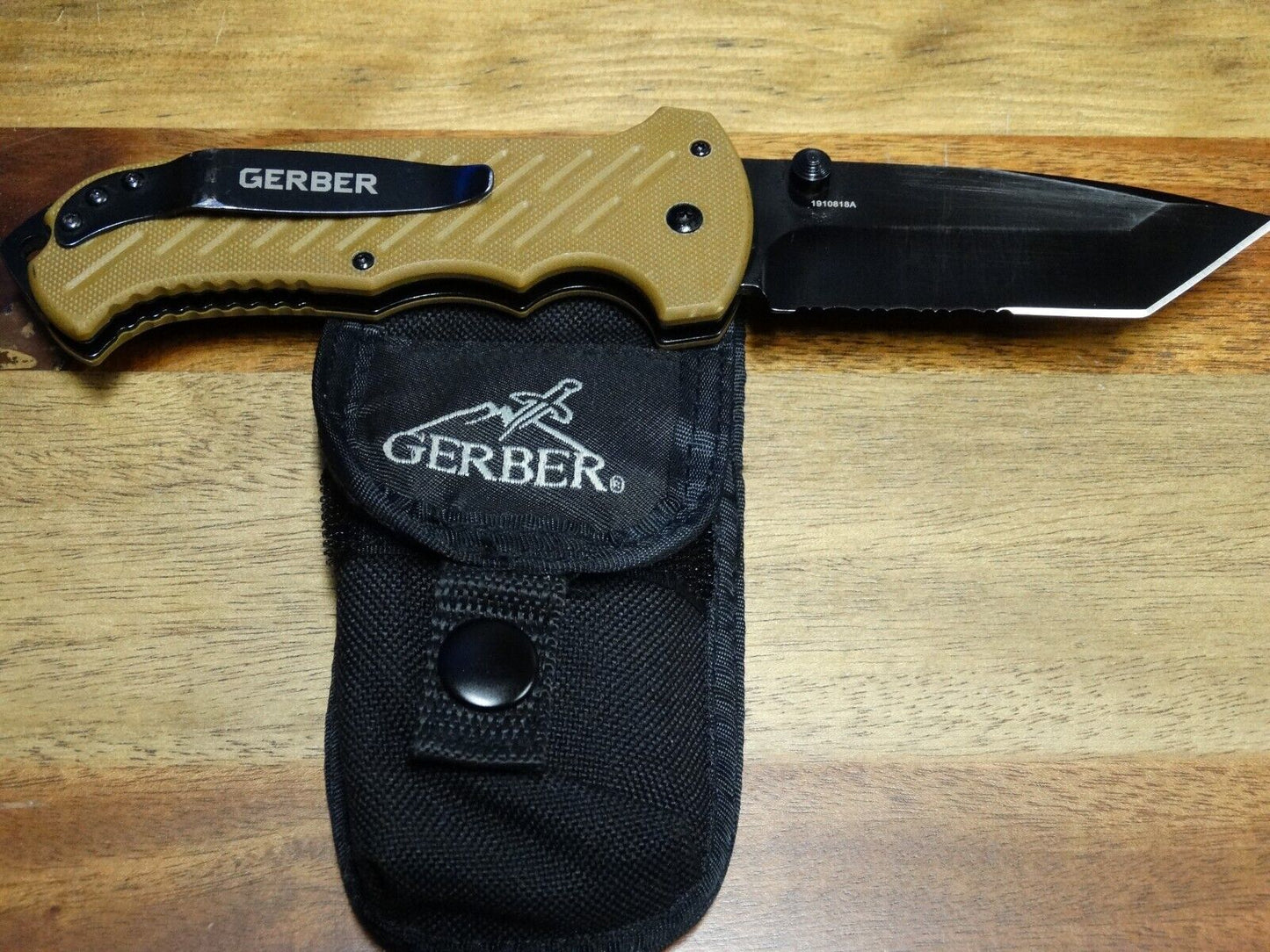 Gerber 06 FAST Assisted Folding Knife 3.8" TAN Tanto Combo Blade, G10 Handles