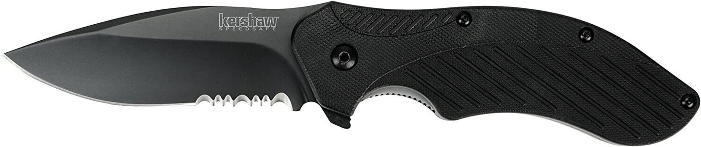 Kershaw 1605CKTST Clash Assisted Flipper Knife 3" Black Combo Blade