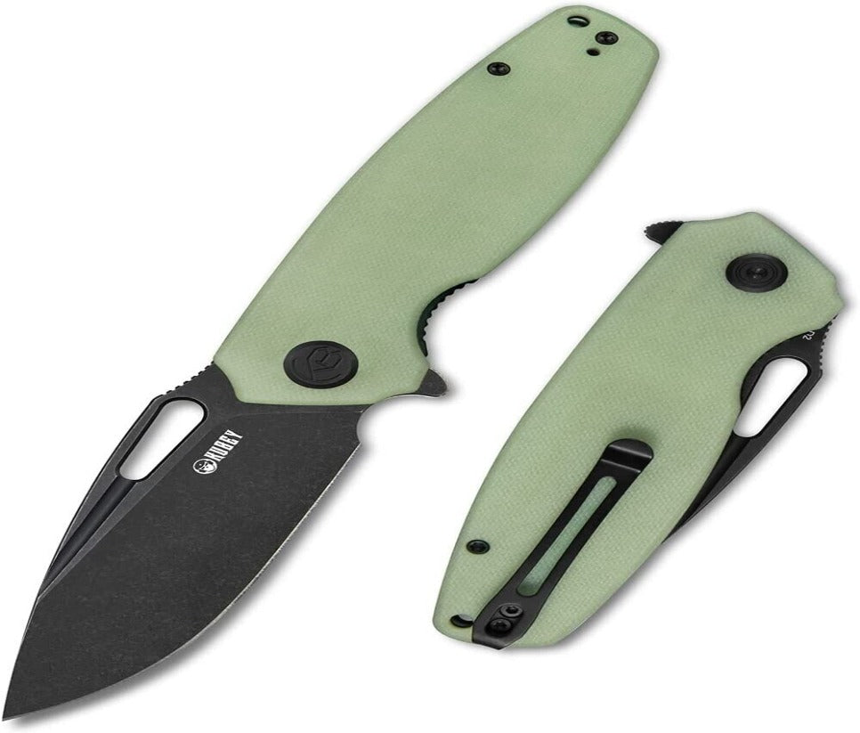 KUBEY Tityus KU322E Folding Pocket Knife with 3.39" Drop Point Blade G10 Handle