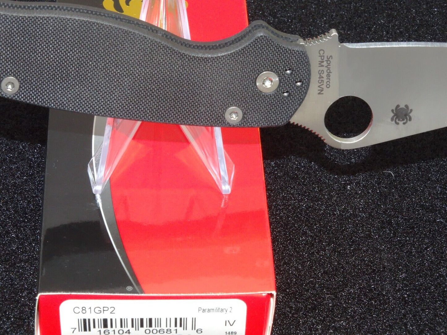 Spyderco Paramilitary 2 Knife 3.42" CPM-S45VN Satin Plain Blade, Black G10